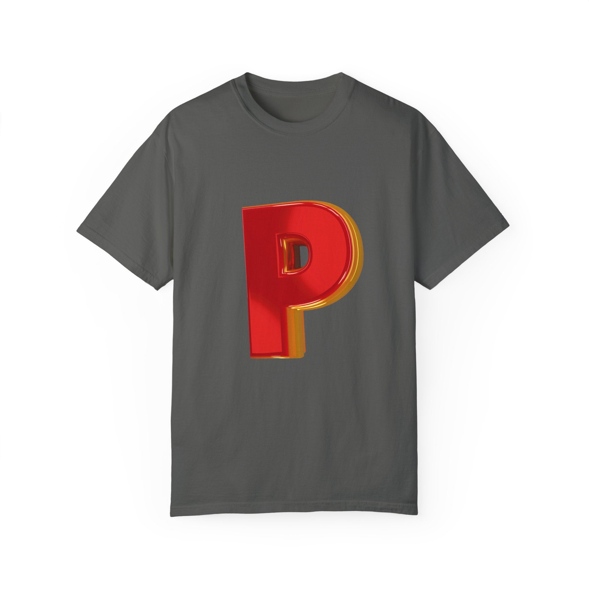 Bold Letter 'P' Unisex Garment-Dyed T-Shirt - Fun Casual Wear