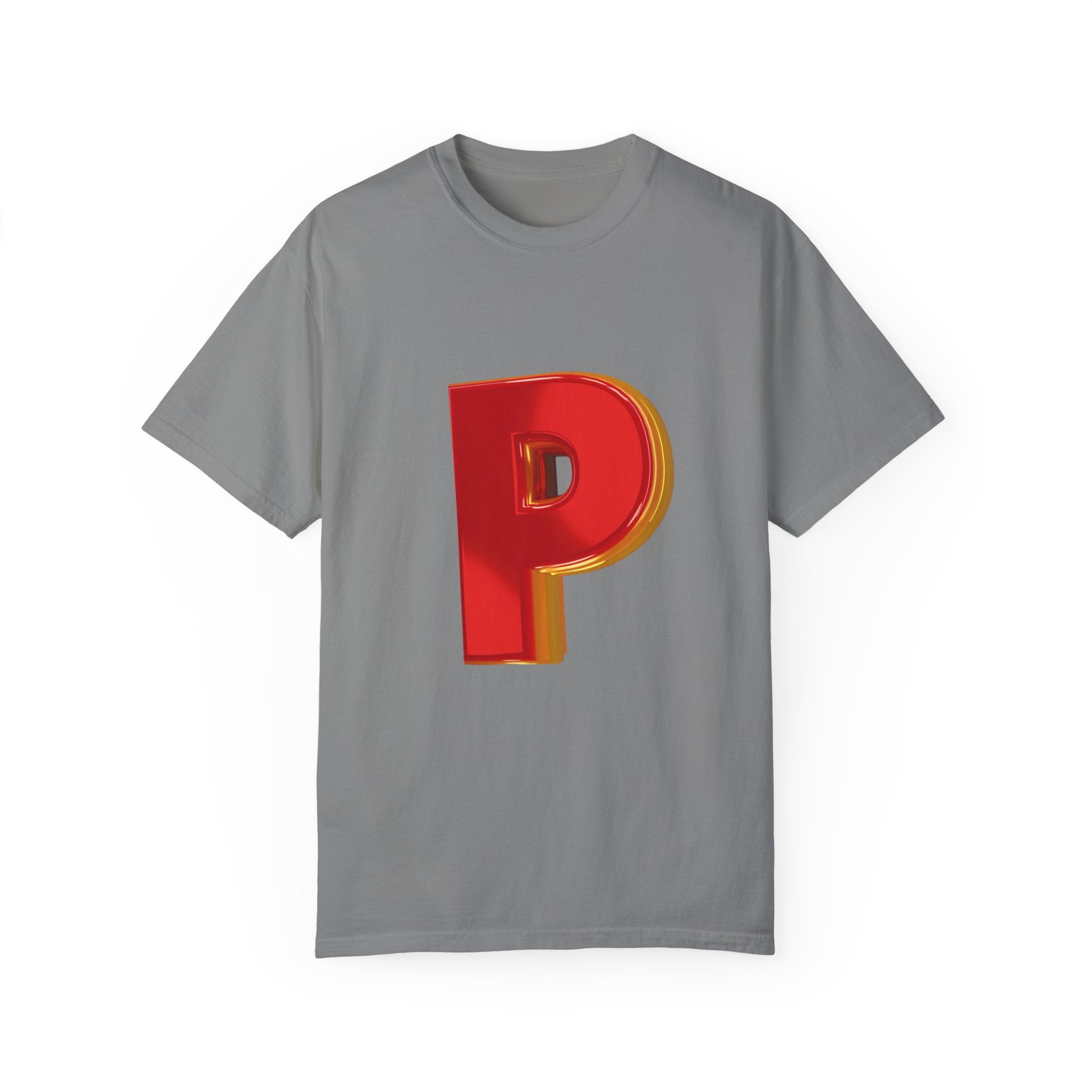Bold Letter 'P' Unisex Garment-Dyed T-Shirt - Fun Casual Wear