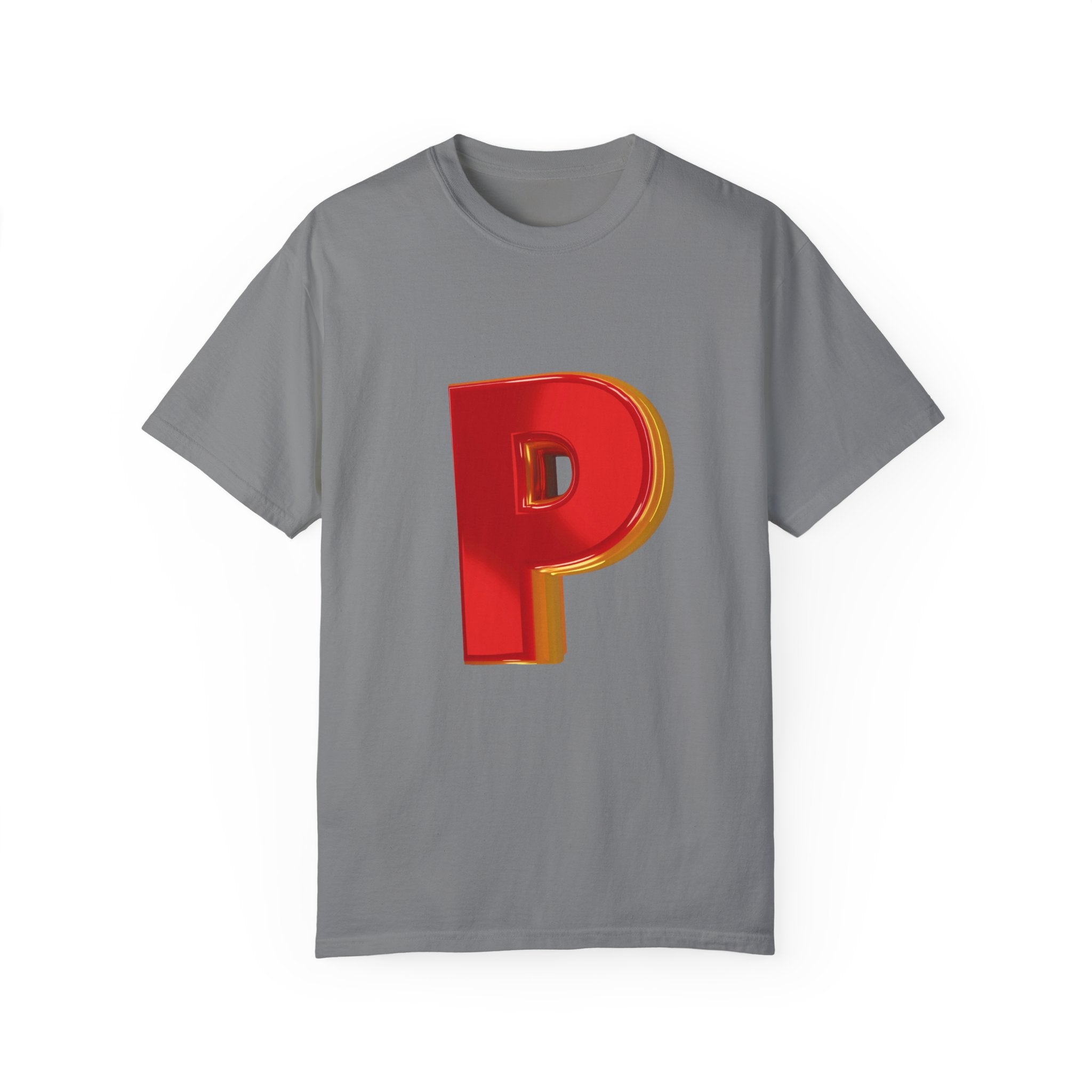 Bold Letter 'P' Unisex Garment-Dyed T-Shirt - Fun Casual Wear