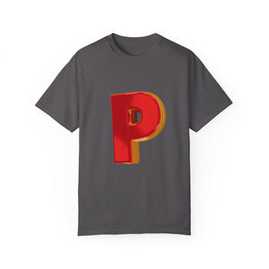 Bold Letter 'P' Unisex Garment-Dyed T-Shirt - Fun Casual Wear