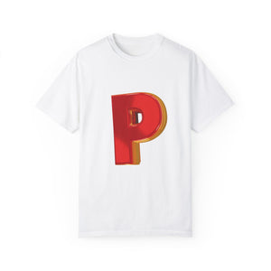Bold Letter 'P' Unisex Garment-Dyed T-Shirt - Fun Casual Wear