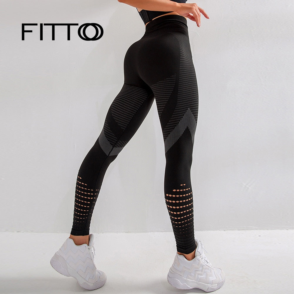 FITTOO Gym Seamless High Waist Leggings Tights Women Workout Breathable Fitness Clothing Female Stretchy Training Pants