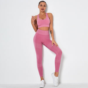 Women's Sportswear Seamless Yoga Set Gym Clothing Sports Suits Fitness Bra Crop Top Legging Long Sleeve Shirt Fitness Shorts Set