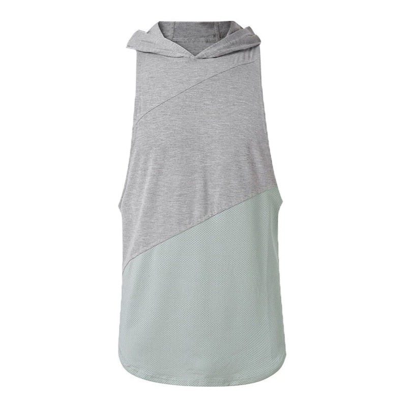 Brand Clothing Bodybuilding Muscle Guys Fitness Mens Gym Hooded Tank Top Vest Stringer Sportswear Cotton Sleeveless Shirt Hoodie