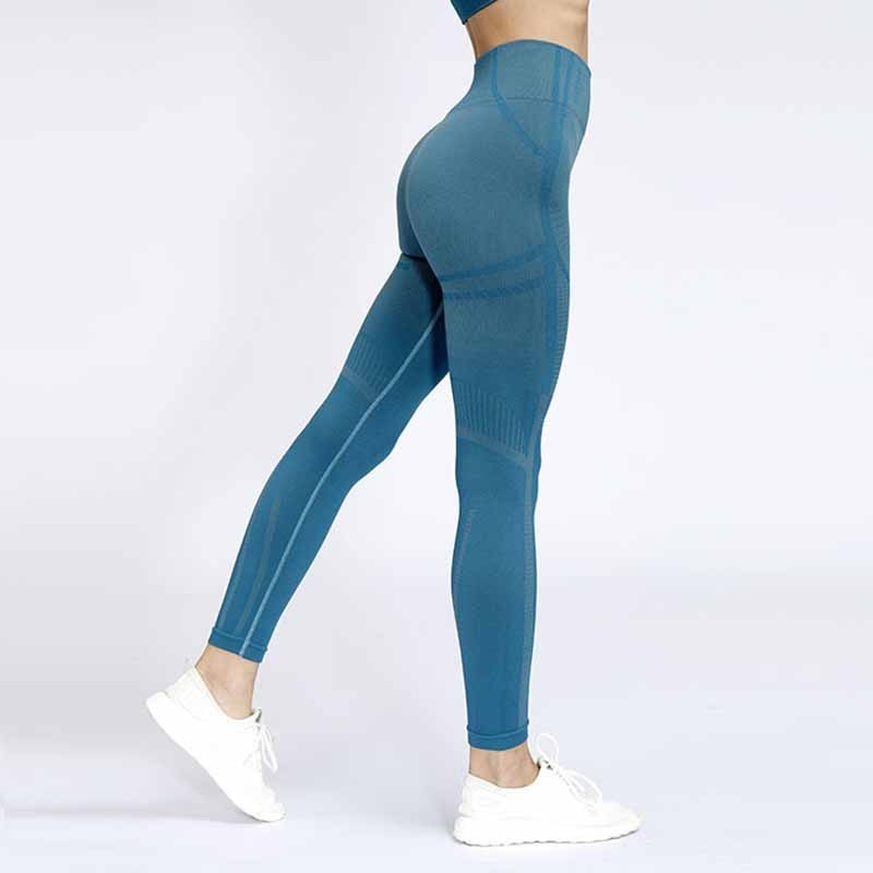 Seamless Yoga Set Women Fitness Clothing Sportswear Booty Gym Leggings Long Sleeve Fitness Crop Top 2 Piece Workout Set
