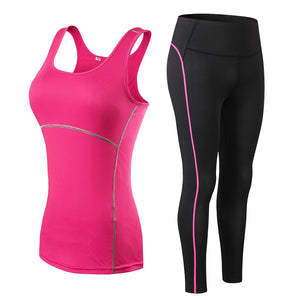 2021 Sports Running Cropped Top +Leggings Set Women Fitness Suit Yoga Sets Gym Trainning Set Clothing workout fitness women yo