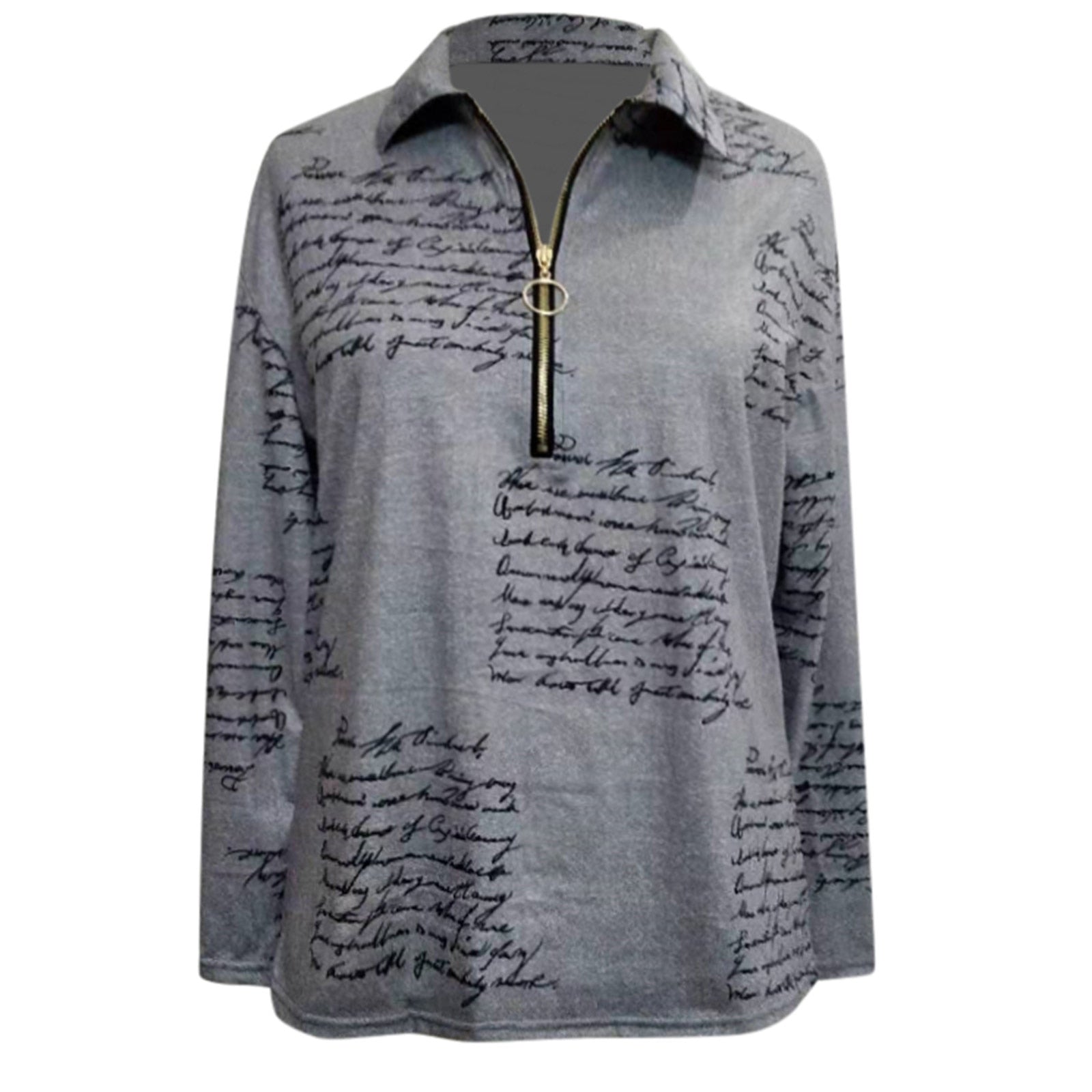 Blouse Women's Lady Long Sleeve Casual V-neck Zipper Top Blouse Shirts Tee Tunics Ropa De Mujer Blusas Рубашка Женская @40