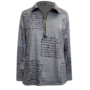 Blouse Women's Lady Long Sleeve Casual V-neck Zipper Top Blouse Shirts Tee Tunics Ropa De Mujer Blusas Рубашка Женская @40