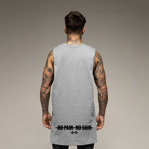Cotton Gym Clothing Fitness Tank Tops Men Extend Cut Off Dropped Armholes Sports Vest Bodybuilding Workout Sleeveless Shirt