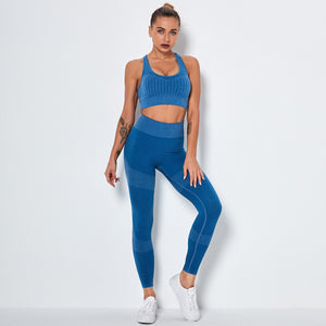 Women's Sportswear Seamless Yoga Set Gym Clothing Sports Suits Fitness Bra Crop Top Legging Long Sleeve Shirt Fitness Shorts Set
