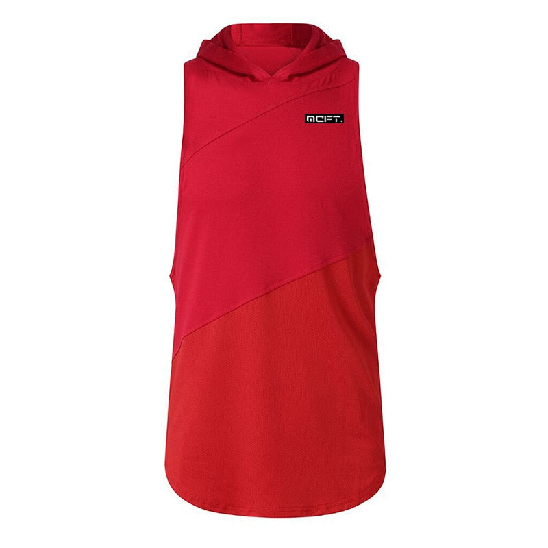 Brand Clothing Bodybuilding Muscle Guys Fitness Mens Gym Hooded Tank Top Vest Stringer Sportswear Cotton Sleeveless Shirt Hoodie