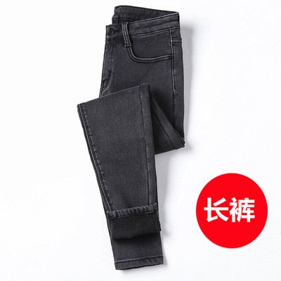 Winter Warm Jeans Woman 2022 High Waist Casual Velvet Ladies Trousers Female Pantalon Denim jeans for Women Pants clothe 40
