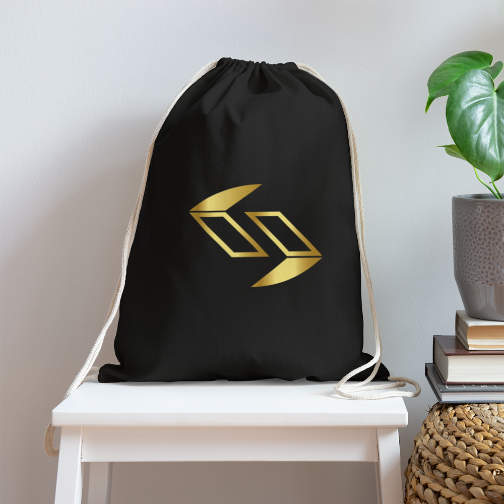 Cotton Drawstring Bag - black