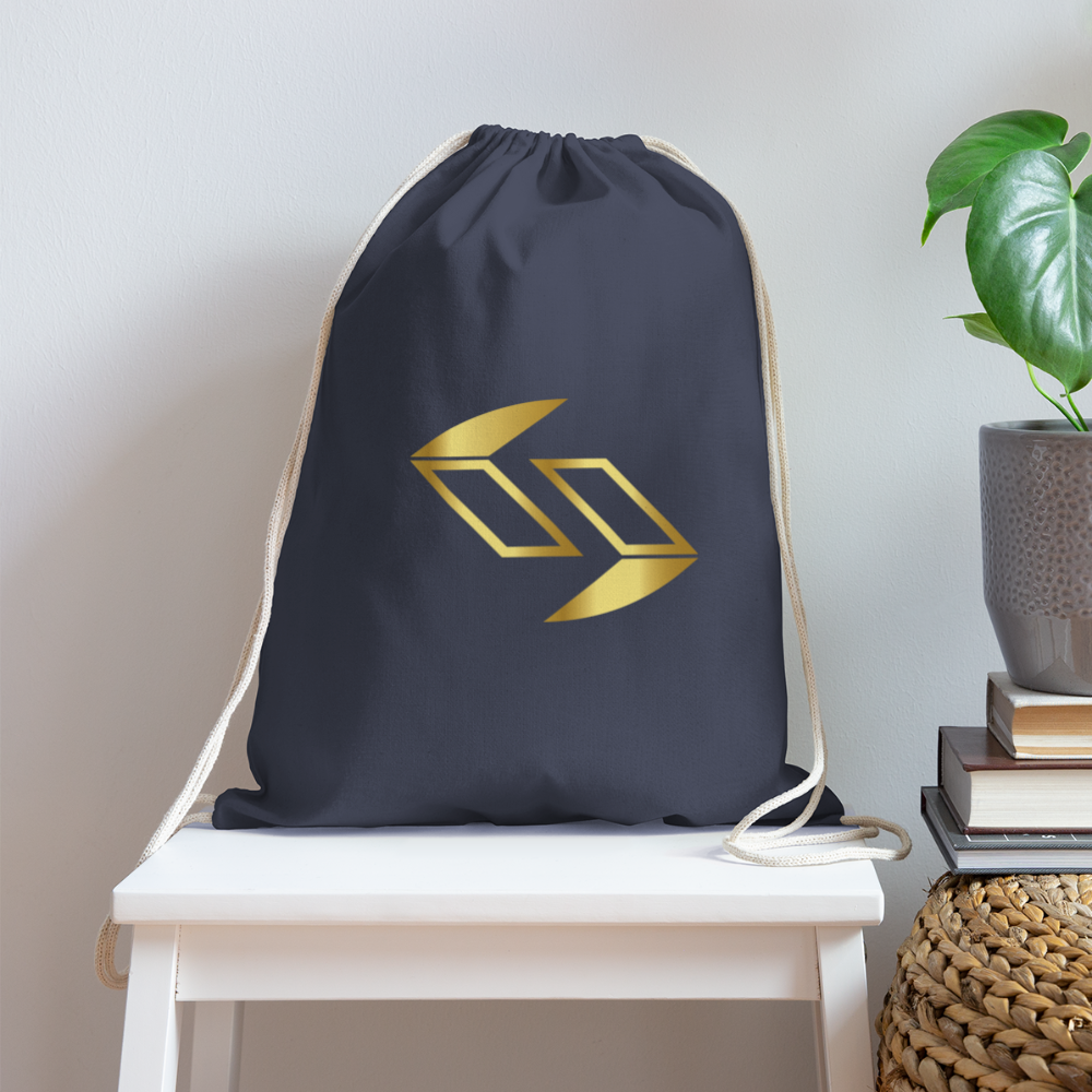 Cotton Drawstring Bag - navy