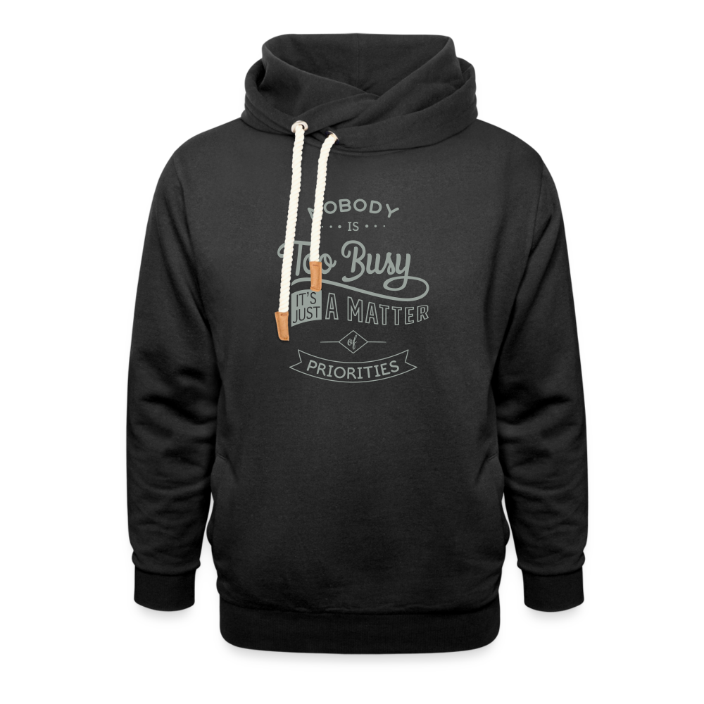 Prior Unisex Collar Hoodie - black