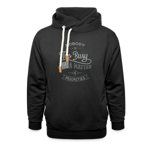 Prior Unisex Collar Hoodie - black
