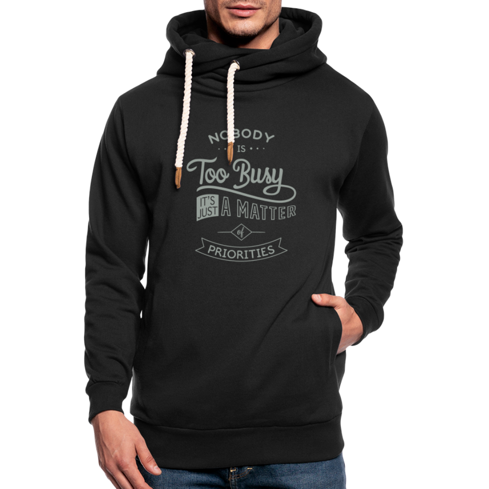 Prior Unisex Collar Hoodie - black