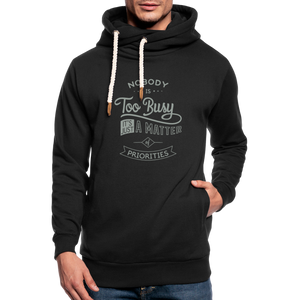 Prior Unisex Collar Hoodie - black